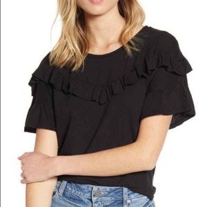 Paige Ruffled Short Sleeve Tee